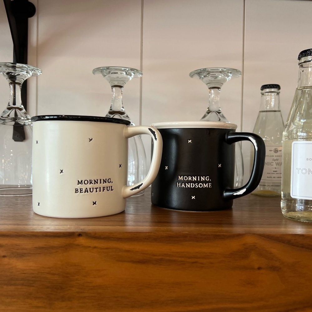 NEW Hearth & Hand with Magnolia Morning Beautiful + Morning Handsome Mug Set